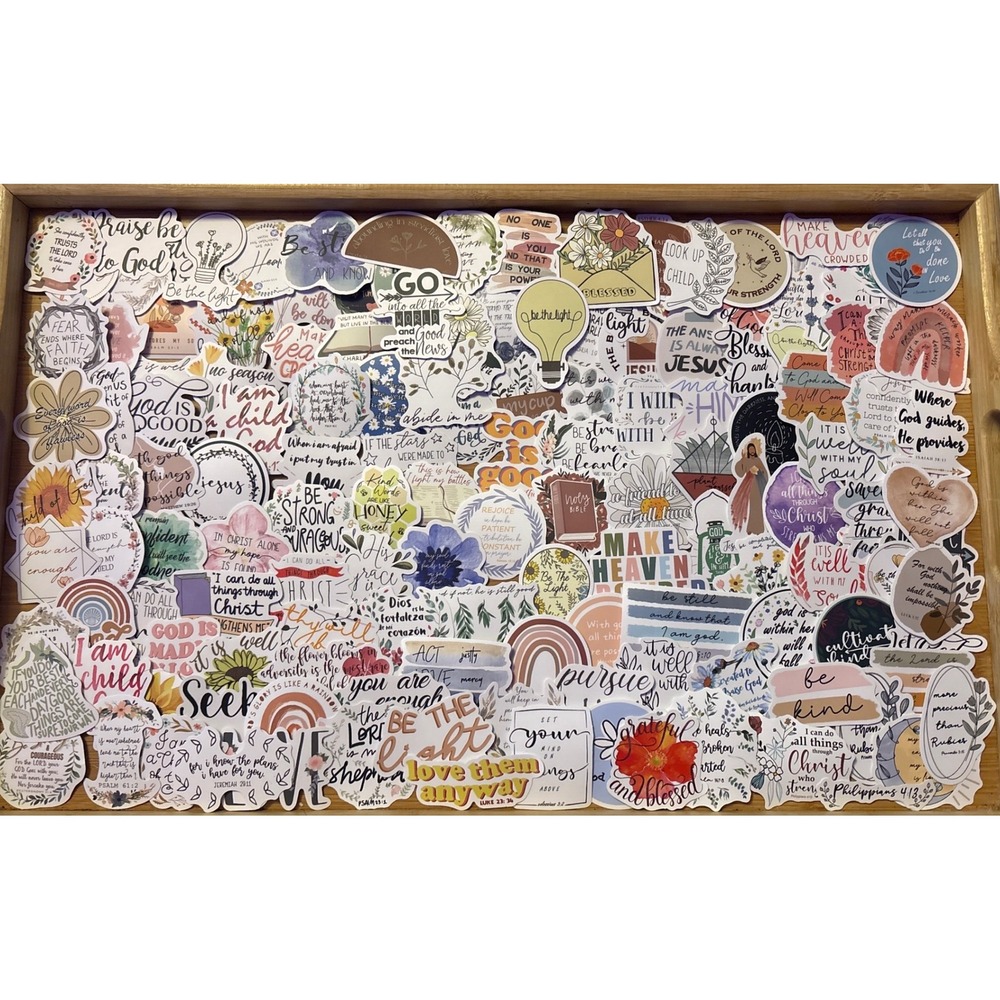 NEW 149pc Christian Faith Bible Verse Vinyl Sticker Pack Religious Decals